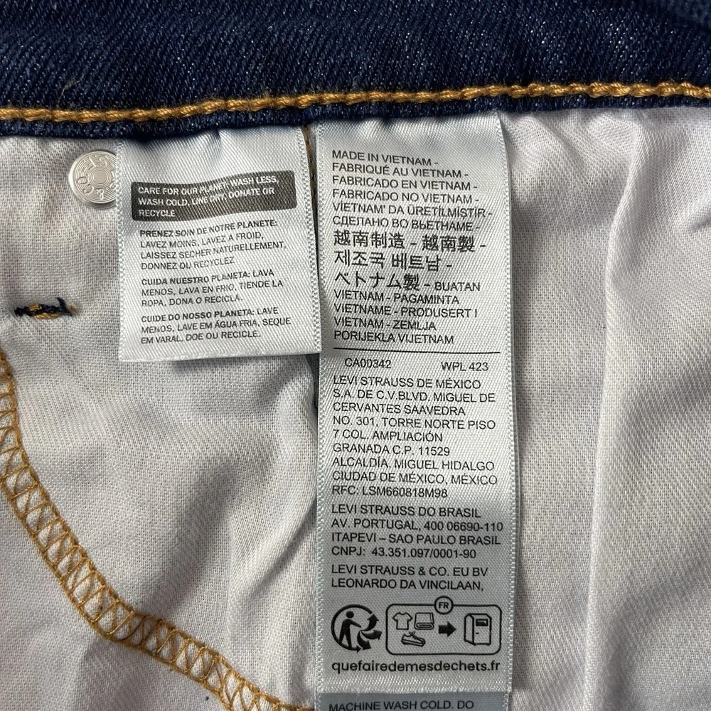 Levis 511 Jeans Men 36x32 Blue Slim Dark Wash Stretch Denim Preppy Grunge NEW
